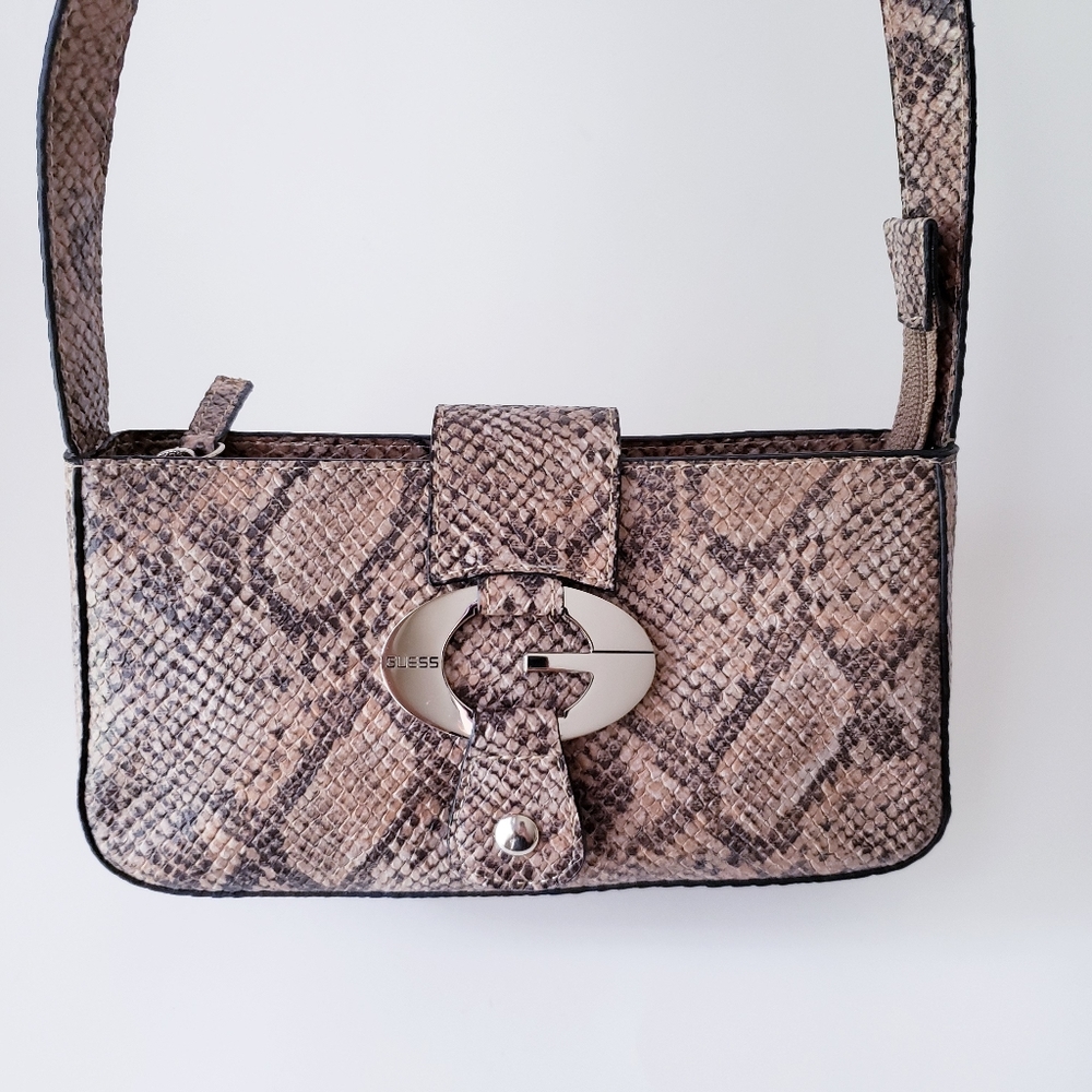 Vintage Guess Brown Snakeprint Mini Bag - Picture 2 of 14